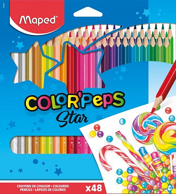 Карандаши цветные трёхгранные MAPED Color Peps 48 цветов европодвес  832048