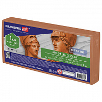 Пластилин скульптурный BRAUBERG ART CLASSIC, терракотовый, 1 кг, мягкий, 106523
