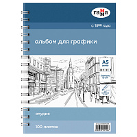 Альбом для эскизов и зарисовок, 100л., А5, на спирали, Гамма "Студия", 90г/м2