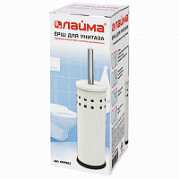 Ерш для унитаза LAIMA, с подставкой, металл, белый, глянцевый, 604962