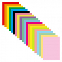 Бумага цветная 20 цветов BRAUBERG "MULTICOLOR" А4, 80г/м2, 100л., (20цв.x5л), хххххх