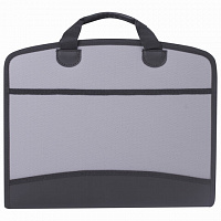 Папка-портфель пластиковая BRAUBERG А4+ (375х305х60 мм), 4 отделения, 2 кармана, серая, 228685