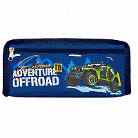 Пенал ЮНЛАНДИЯ ЮНИОР, 2 отделения, полиэстер, Offroad, 21х8х6 см, 273813