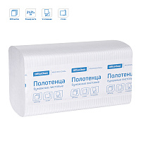 Полотенца бумажные лист. OfficeClean Professional(V-сл) (H3), 2-слойные, 200л/пач., 21*21,6, тиснение, белые