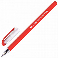 Ручка гелевая BRAUBERG Profi-Gel SOFT, КРАСНАЯ, прорезиненный корпус, линия 0,4мм,144131
