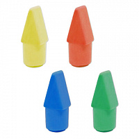 Ластики-колпачки BRAUBERG "Eraser Caps", НАБОР 12 ШТУК, яркие цвета ассорти, блистер, 271994