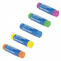 Ластик BRAUBERG "X-Erase", 68х15х15 мм, цвет ассорти, экологичный ПВХ, 228066