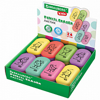 Ластик BRAUBERG KIDS "Энергичные фрукты", 50х23х10 мм, пастельные цвета ассорти, 272674