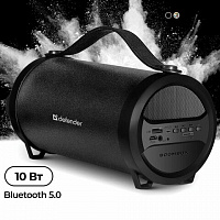 Колонка портативная DEFENDER G24, 1.0, 10 Вт, Bluetooth, FM-тюнер, microSD, чёрная, 65124