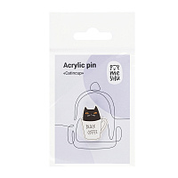 Значок акриловый MESHU "Catincup", прямая УФ-печать, 2,3*3,0см