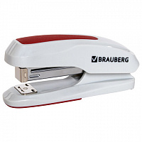 Степлер №24/6, 26/6 BRAUBERG "Extra", до 30 листов, серо-красный, 229088
