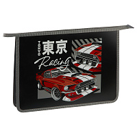 Папка для тетрадей 1 отделение, ArtSpace "Tokyo Racing", А4, пластик, на молнии