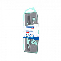 Готовальня BRAUBERG ULTRA, 3 предмета: циркуль 135 мм, запасной грифель, насадка, мятный цвет, 210824