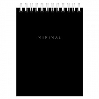 Блокнот МАЛЫЙ ФОРМАТ А6 108х145мм, 40л, гребень, картон, клетка, BRAUBERG Minimal Classiс, 116428