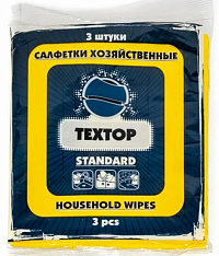 Салфетки хозяйственные вискозные 3 шт ТЕХТОР Стандарт 30*35 см 90 гр  Т107
