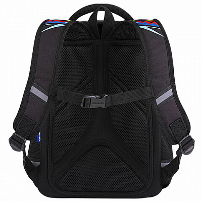 Ранец BRAUBERG LIGHT, 1 отделение, с брелком, "Neon drift", 36х26х13 см, 272027