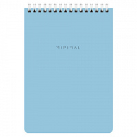 Блокнот А5 146х206мм, 60л, гребень, картон, жест подложка, клетка, BRAUBERG Minimal Pastel, 116427