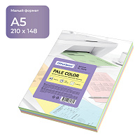 Бумага цветная OfficeSpace "Pale Color", А5, 80г/м2, 100л., (5 цветов)
