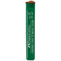 Грифели для механических карандашей Faber-Castell "Polymer", 12шт., 0,5мм, 2H
