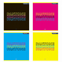 Тетрадь 48 листов A5 скрепка клетка ALINGAR "Pantone" мелованный картон 4 дизайна  AL-10907