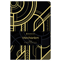 Тетрадь 40л., А5, клетка на сшивке Greenwich Line "Mechanism", софт-тач, тиснение фольгой, тон. блок 80г/м2