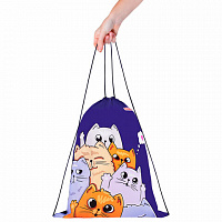Мешок для обуви ПИФАГОР, 1 отделение, 40х32 см, Cats greetings, 272382
