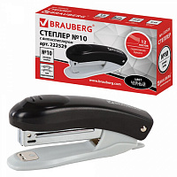 Степлер BRAUBERG Original №10 до 12 л, пластиковый корпус черный  222529