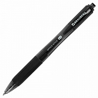 Ручка гелевая автоматическая с грипом BRAUBERG OFFICE STYLE, ЧЕРНАЯ, линия 0,4 мм, 144123