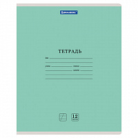 Тетрадь 12 л. BRAUBERG "КЛАССИКА NEW", косая линия, обложка картон, ЗЕЛЕНАЯ, 10568, 105688