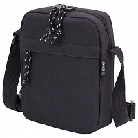 Сумка на плечо HEIKKI COMPACT (ХЕЙКИ), два кармана, черная, 19х14х5 см, 272631