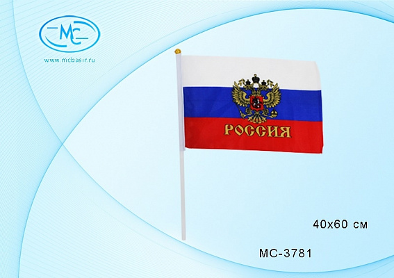 Флаг "Россия" 40*60 см с гербом MIRACULOUS