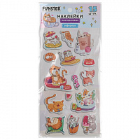 Наклейки зефирные "Котики", 18х9,5 см, ассорти 6 видов, FUNSTER (ФАНСТЕР), 666092