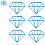 Скрепки фигурные 25мм, Meshu "Diamonds", 6шт., пакет с европодвесом