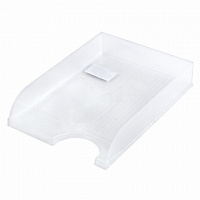 Лоток горизонтальный для бумаг BRAUBERG Standard, 350х253х65 мм, прозрачный, 238349