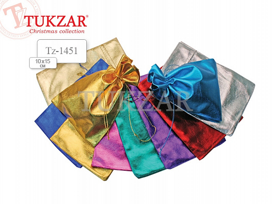Мешок подарочный ткань металлик 10*15 TUKZAR