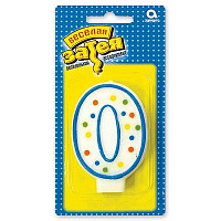 Свеча цифра "0" 7,6 см
