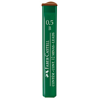 Грифели для механических карандашей Faber-Castell "Polymer", 12шт., 0,5мм, B