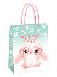 Пакет подарочный 18*23*10см MESHU "Cute rabbit",  матовая ламинация