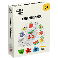 Аквамозаика ТРИ СОВЫ "Фруктовый компот", набор инструментов и аксессуаров, трафареты, картонная коробка 11*14см