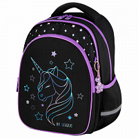 Рюкзак BRAUBERG OPTIMA, 2 отделения, с брелком, Radiant unicorn, 36х27х18 см, 273157