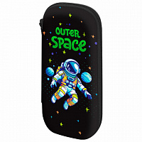 Пенал ЮНЛАНДИЯ, 1 отделение, карман, полиэстер/EVA, 22х10х5 см, Outer space, 273192