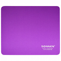 Коврик для мыши SONNEN "PURPLE", резина + ткань, 220х180х3 мм, 513307