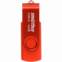 Флеш-диск 64GB SMARTBUY Twist USB 3.0, красный, SB064GB3TWR