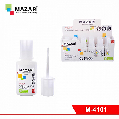 Штрих корректор с кисточкой на химической основе MAZARI 20 мл  M-4101