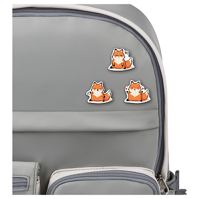 Набор деревянных значков MESHU "Kawaii fox", каширование, 3шт.