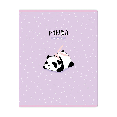 Тетрадь 48л., клетка MESHU "Funny panda", матовая ламинация, фактурное тиснение