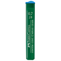 Грифели для механических карандашей Faber-Castell "Polymer", 12шт., 0,7мм, 2B