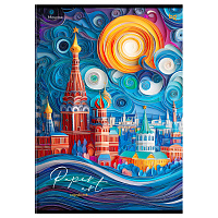 Тетрадь 80л., А4, клетка BG "Paper art", матовая ламинация, выб. лак