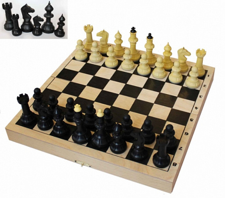 Игра Шахматы пластиковые фигуры доска дерево 29*29 см Владспортпром