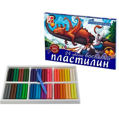 Пластилин Луч Фантазия восковой 24 цвета 420 грамм  25С1525-08
